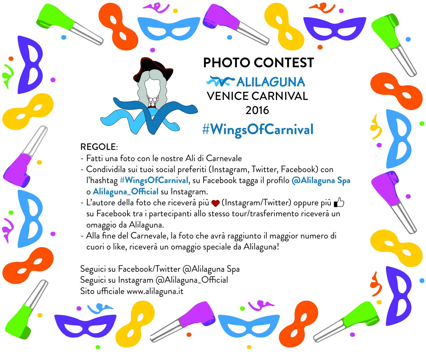 Regole Alilaguna Contest #WingOfCarnival